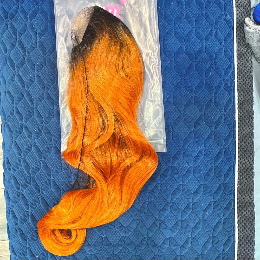 Rooted Orange 13x4 Free Part Lace Front Wig